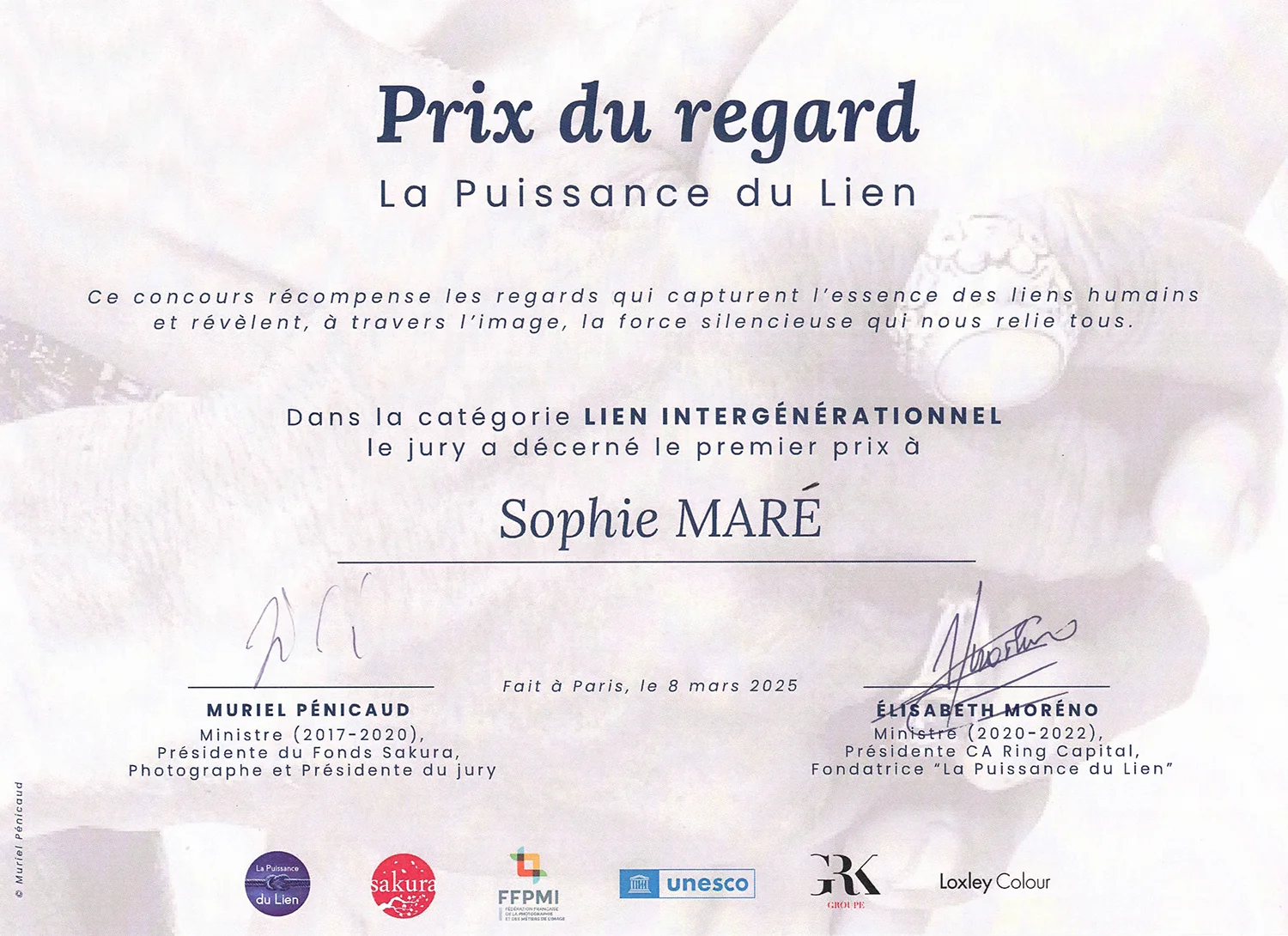 studio-sophie-mare-seingbouse-photographe-puissance-lien-prix-regard-paris-diplome-ffpmi prix du regard 2025 diplome