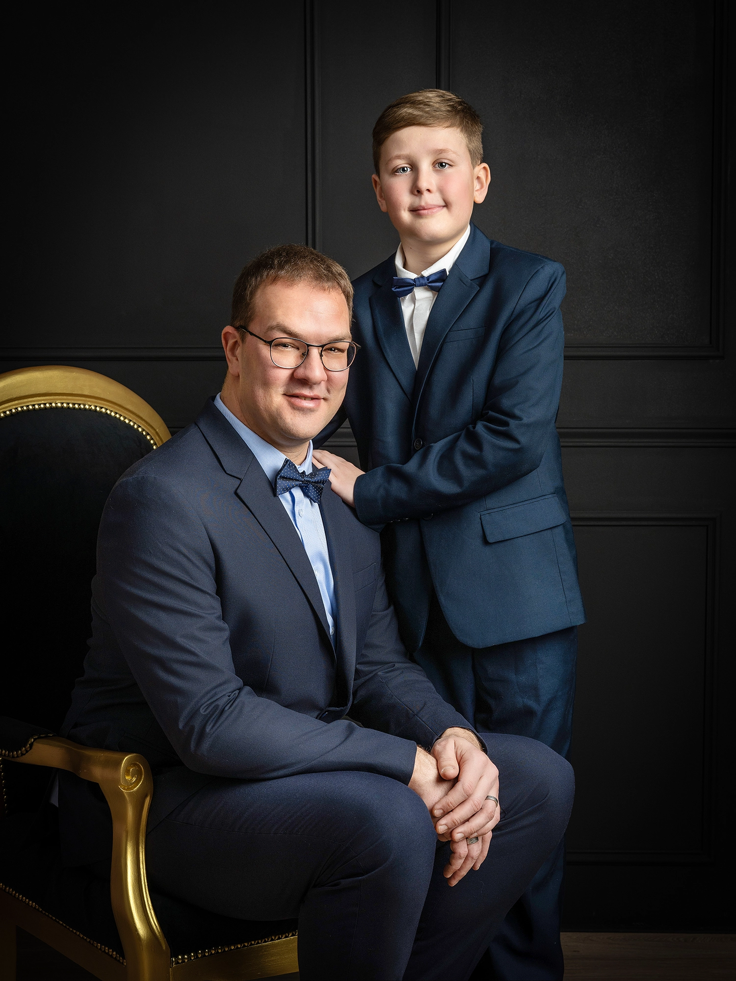 papa enfant garçon communion costume bleu